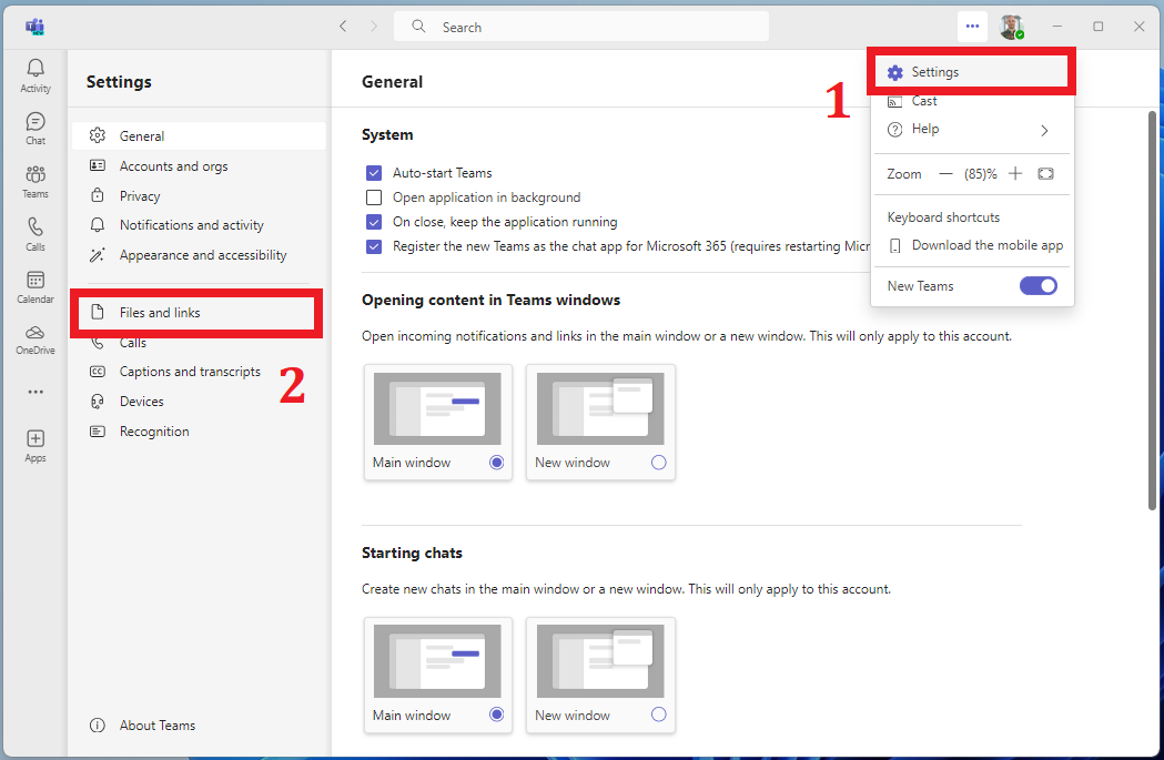 Default internet browser for links opened in teams help center